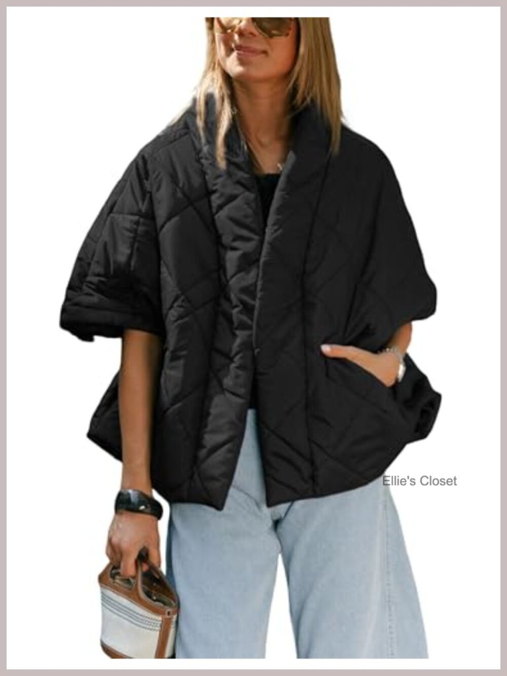 Lightweight Quilted Puffer Vest Nylon Cap Sleeve Zip Pockets Relaxed Fit
